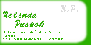 melinda puspok business card